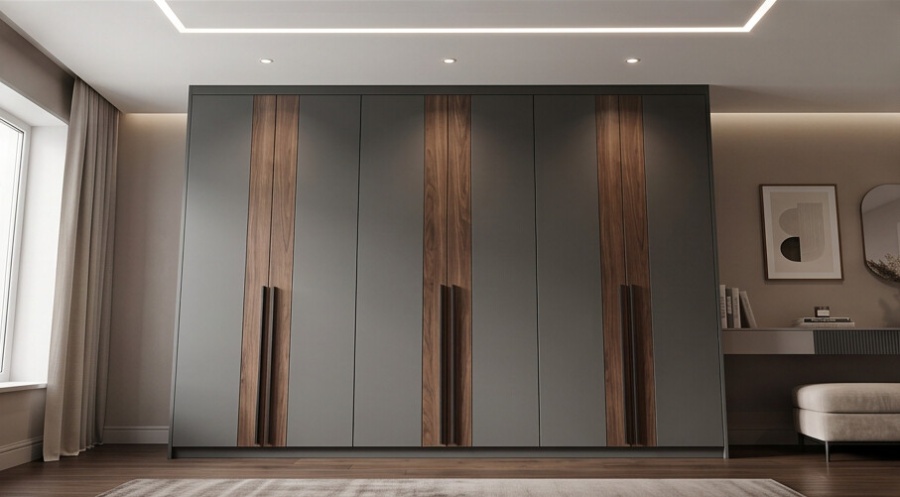 Распашной шкаф «Графит Вуд 2.4»