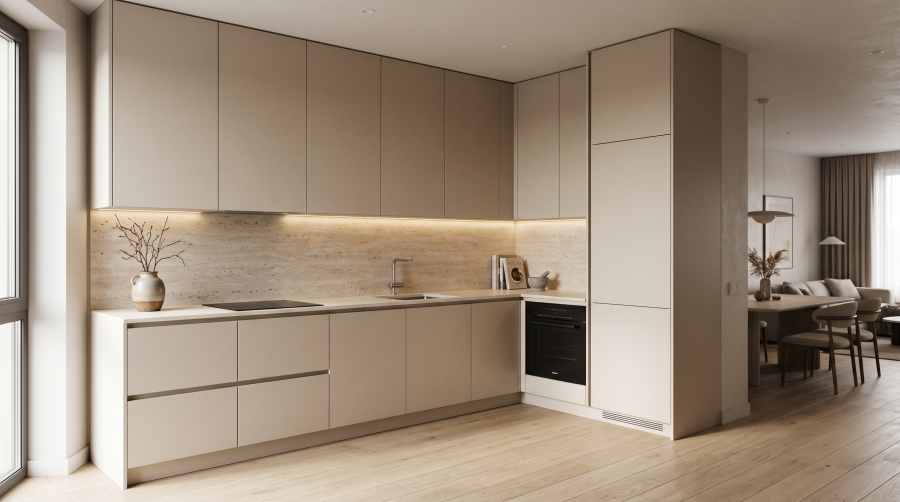 Угловая кухня «Травертин Корнер 4.0»