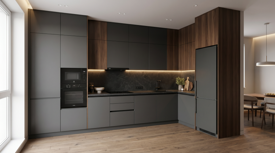 Угловая кухня «Графит Корнер 3.4»