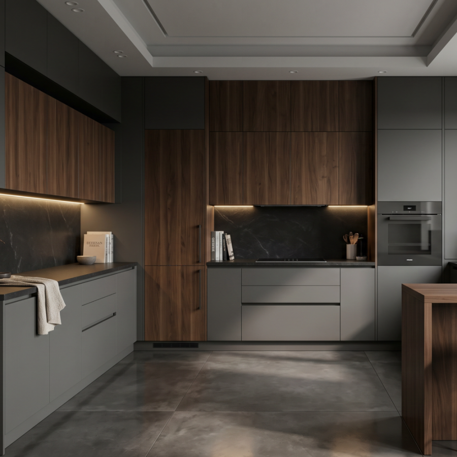 П-образная кухня «Графит U 3.6»