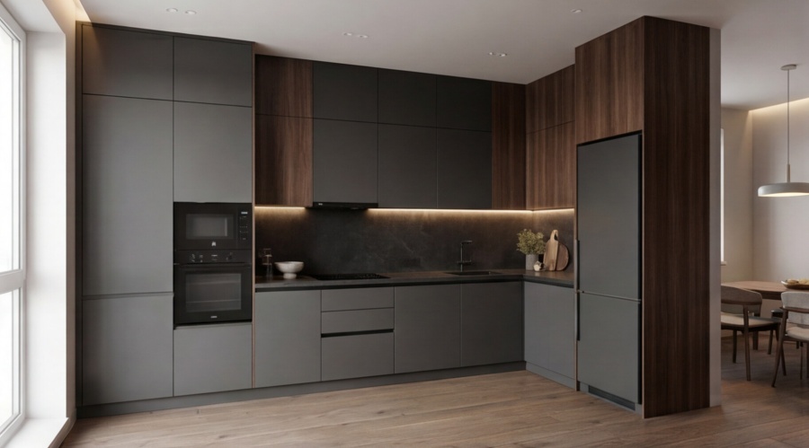 Угловая кухня «Графит Корнер 3.4»