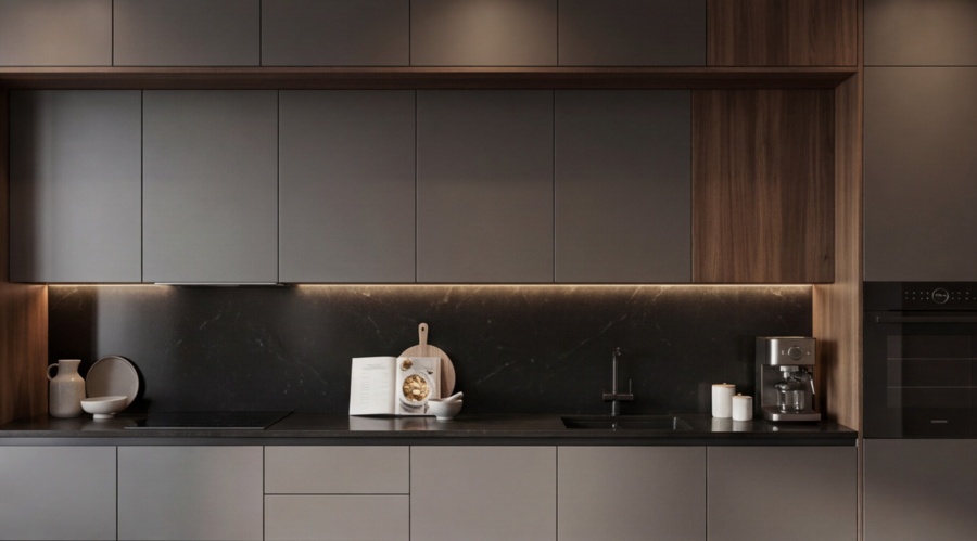 Прямая кухня «Графит Вуд 3.0»